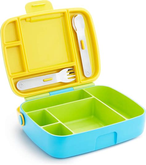 munchkin lunch bento box with stainless steel utensils|Munchkin Bento Box Toddler Lunch Box .